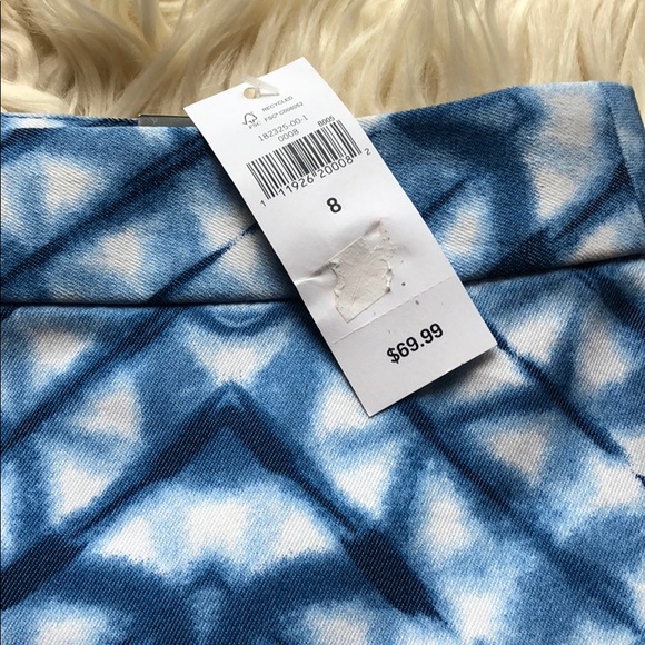 Banana Republic NWT blue/white tiedye pencil skirt - Picture 2 of 7